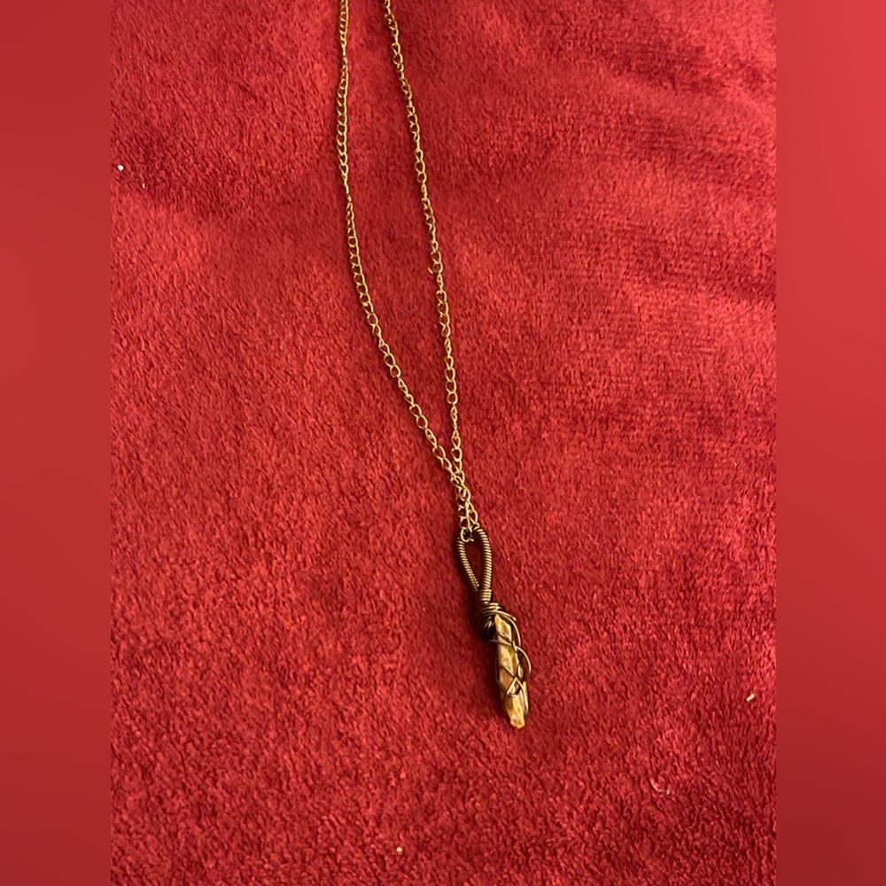 Bronze crystal necklace